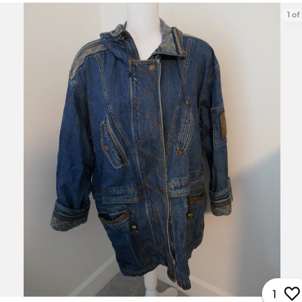 Vintage Current Seen Men’s Western Aztec Irreversible Denim Coat